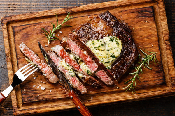 Rib-Eye Steaks with Herb Butter