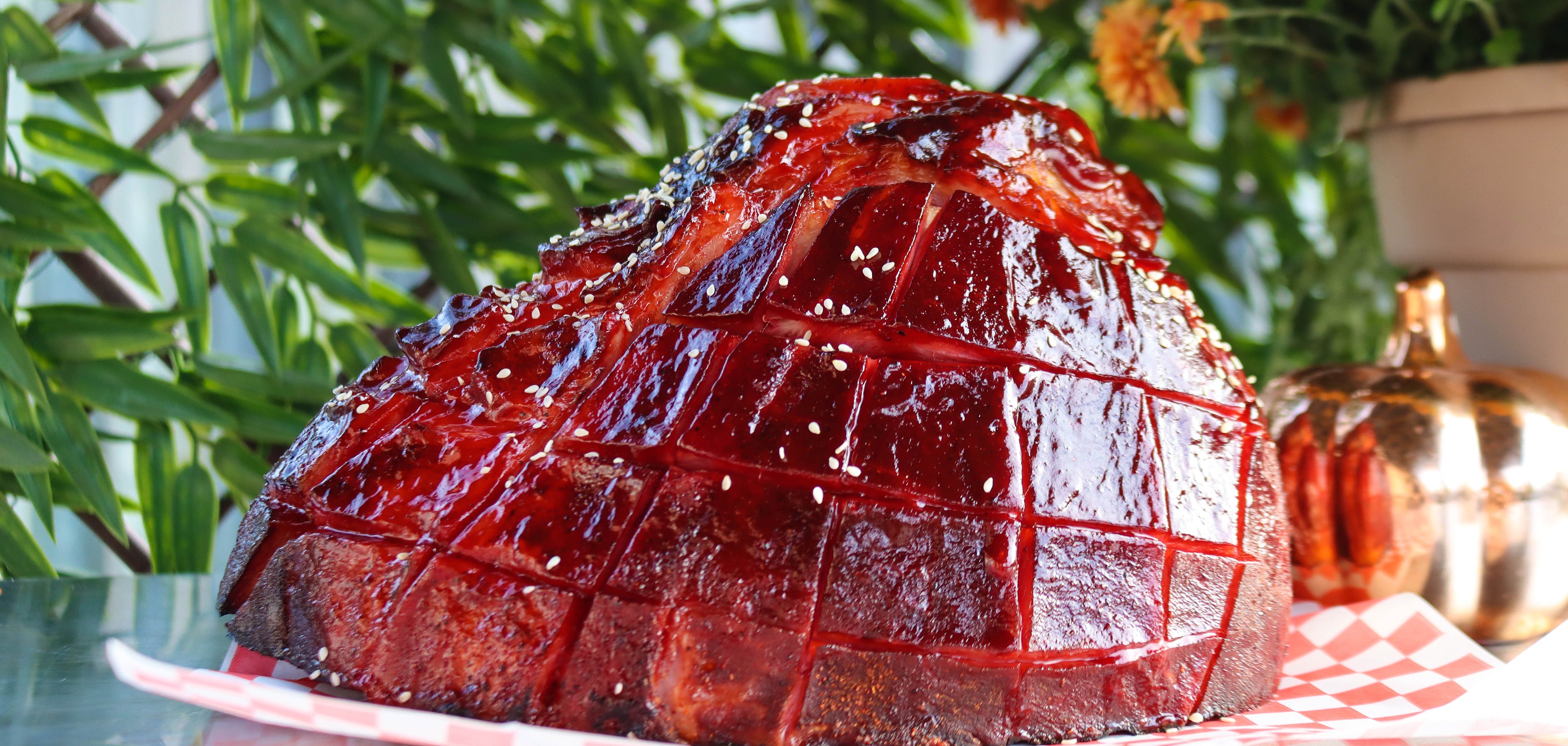 Double Smoked Ham with Glaze - Gimme Some Grilling ®
