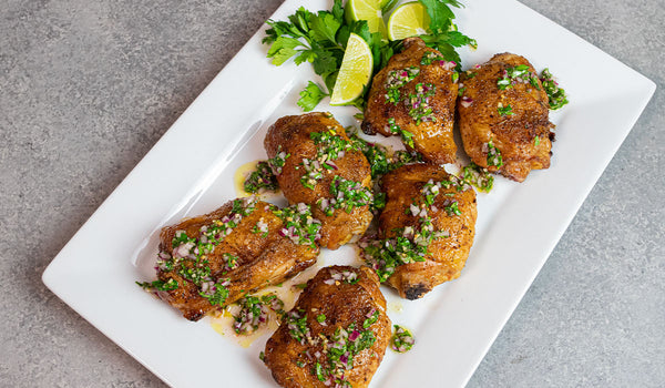 Smoked Chicken Thighs with Chimichurri