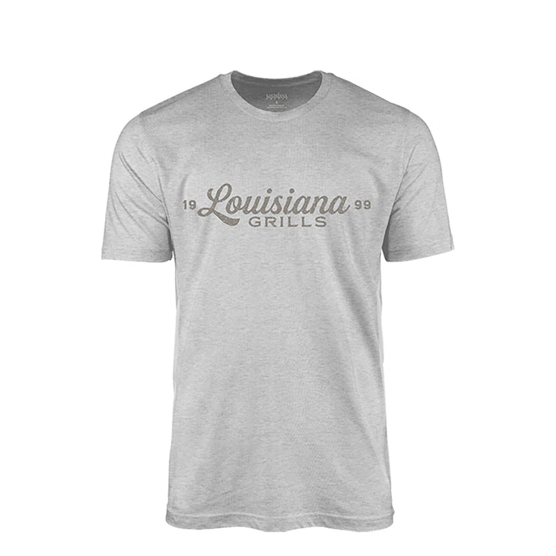 Louisiana Grills Men's Athletic Heather Script Logo T-Shirt